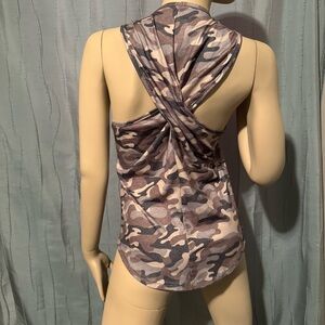 Camouflage Twist-Back Women’s Top